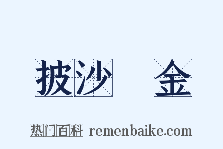 披沙揀金是什么意思的图片